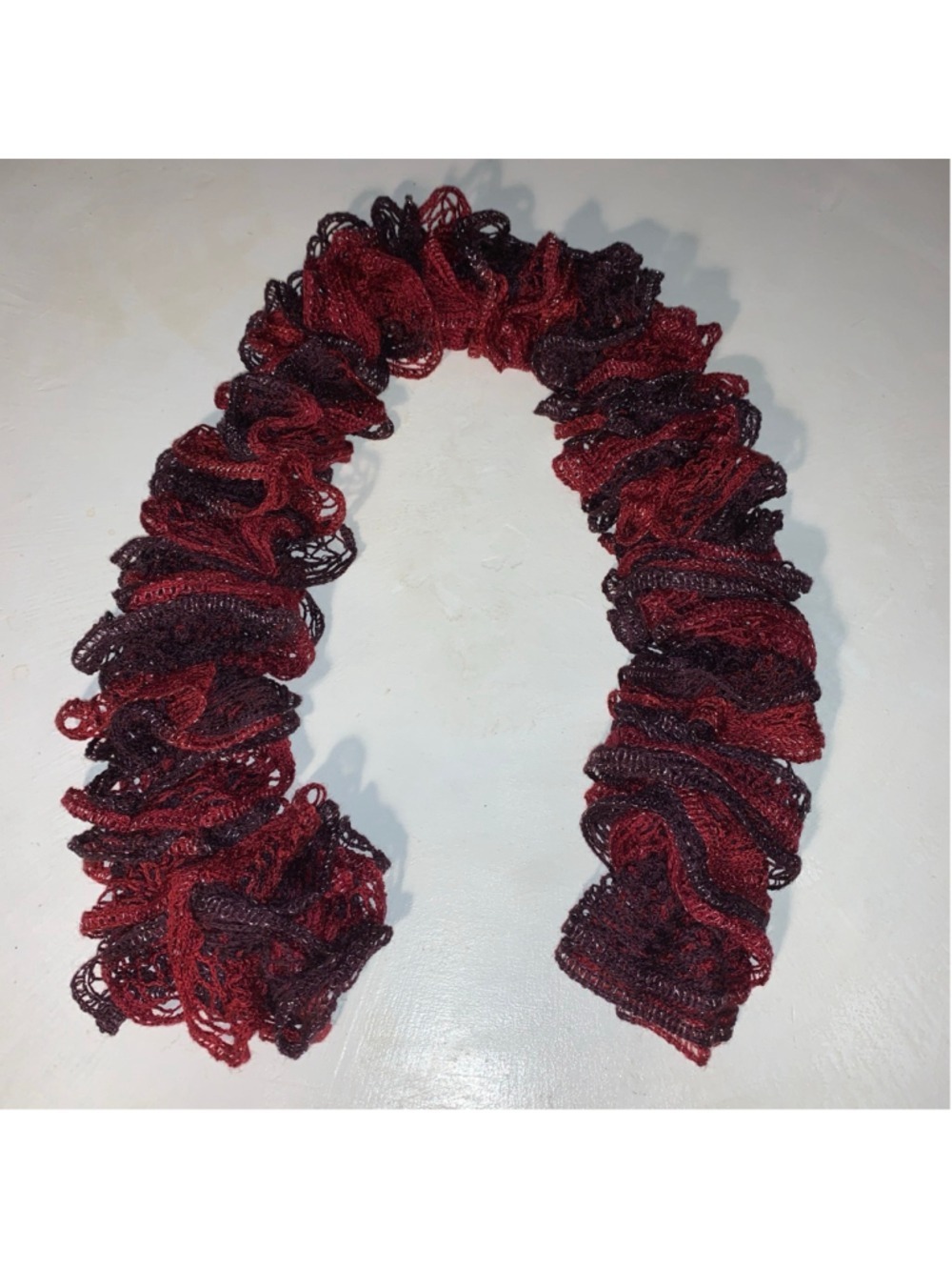 Women's Unbranded Red brown silver Ruffle Scarf One Size